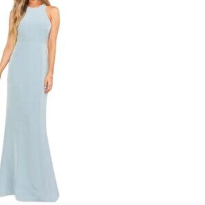 Show Me Your Mumu Chicago High Neck Gown – Silver Sage – XS